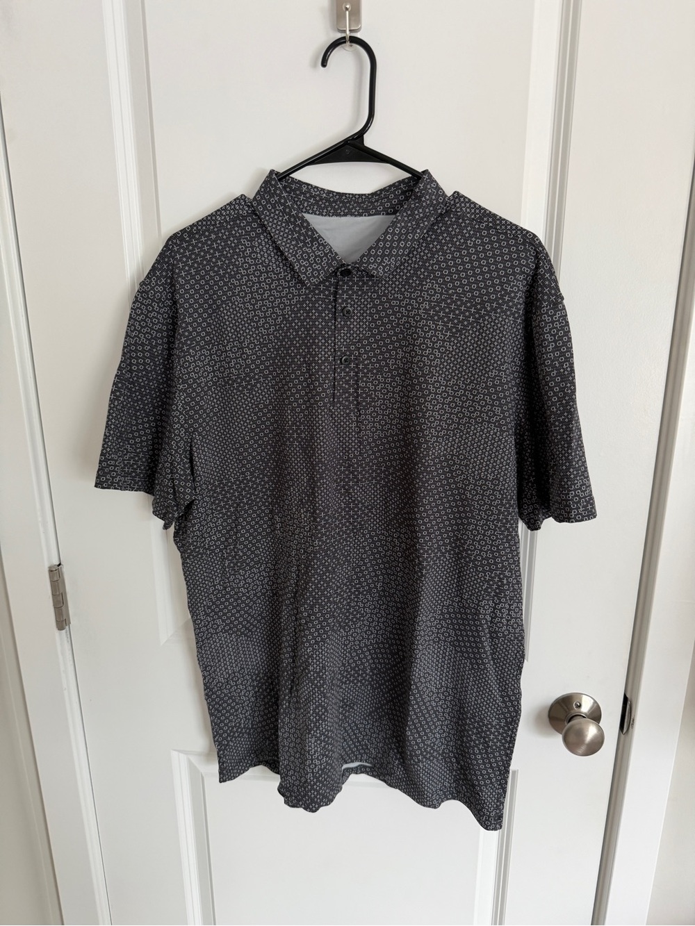lululemon athletica Men's Dark Gray Micro-Pattern Polo